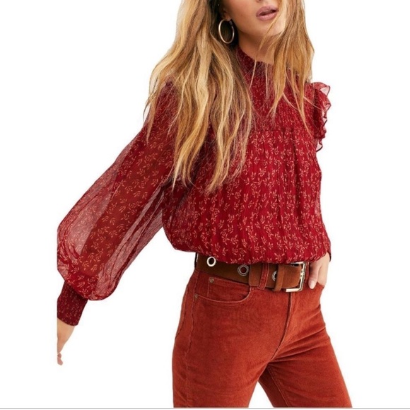 Free People flower Blouse size small - Picture 1 of 7